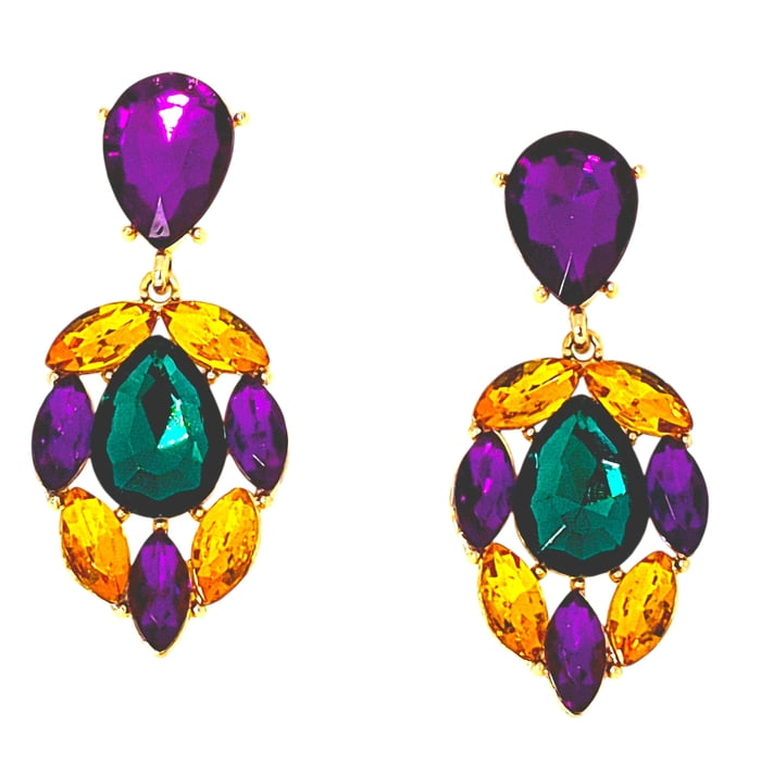 New!! Mardi Gras Jeweled Earrings (Fall 2026 shipping)