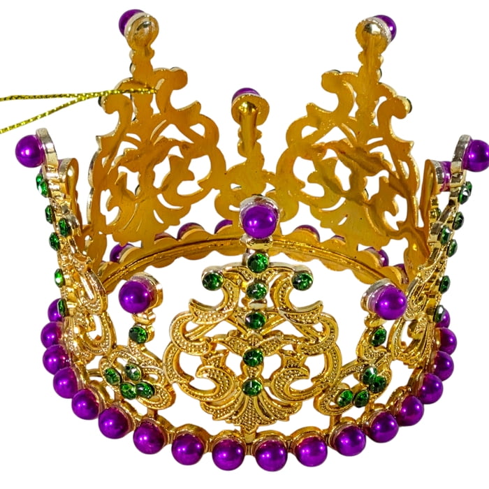 New!! 3.25" X 2.25" Gold Metal Crown w Stones (Fall 2026 shipping)