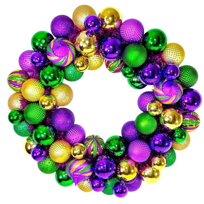 18" Mardi Gras Ornament Wreath (Fall 2026 shipping)