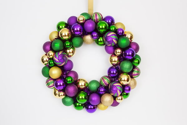 Mardi Gras Ornament Wreath