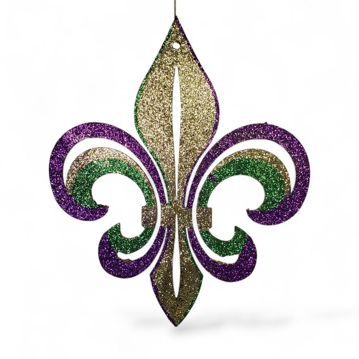 NEW!!MDF Glitter Fleur De Lis
