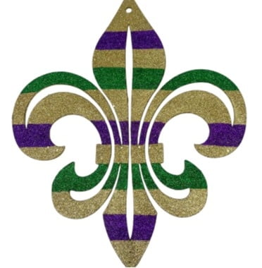 NEW!! 18" MDF Glitter Fleur de Lis
