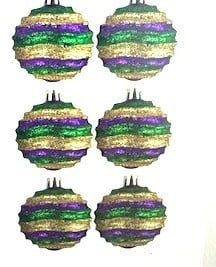 NEW!!! 2.5" Box of 6 Striped Ornaments