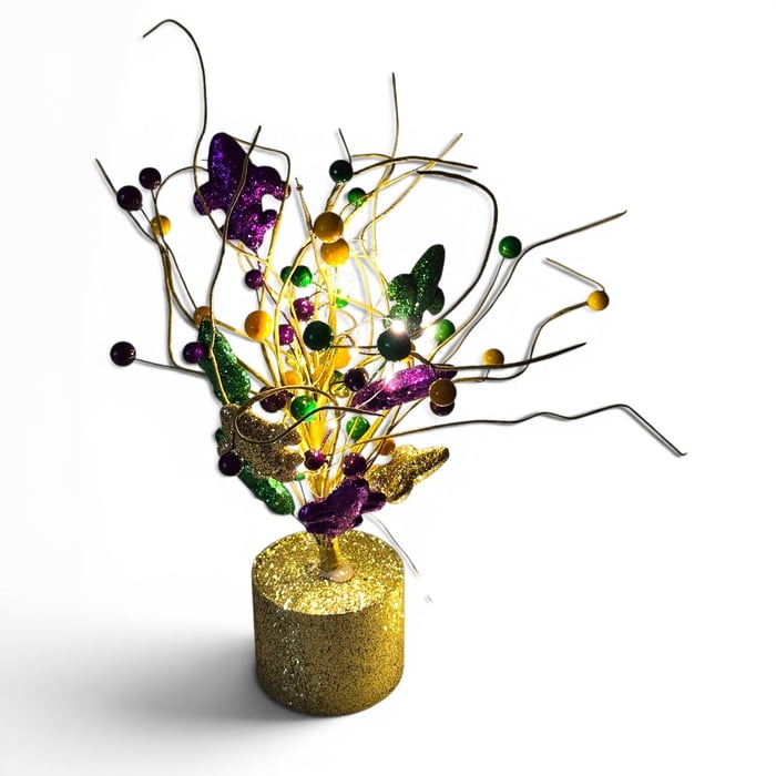 New!! 12.75" Lighted Mardi Gras Centerpiece (Fall 2026 shipping)