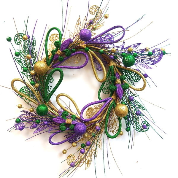 24" PGG Wreath w Fleur de Lis