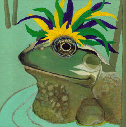 Frog Collection Mardi Gras Card