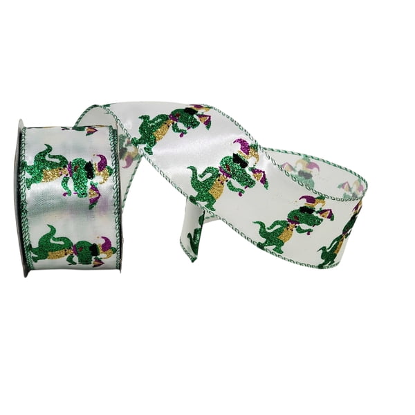 2.5" x 10 yd Glitter Gator Wired Ribbon