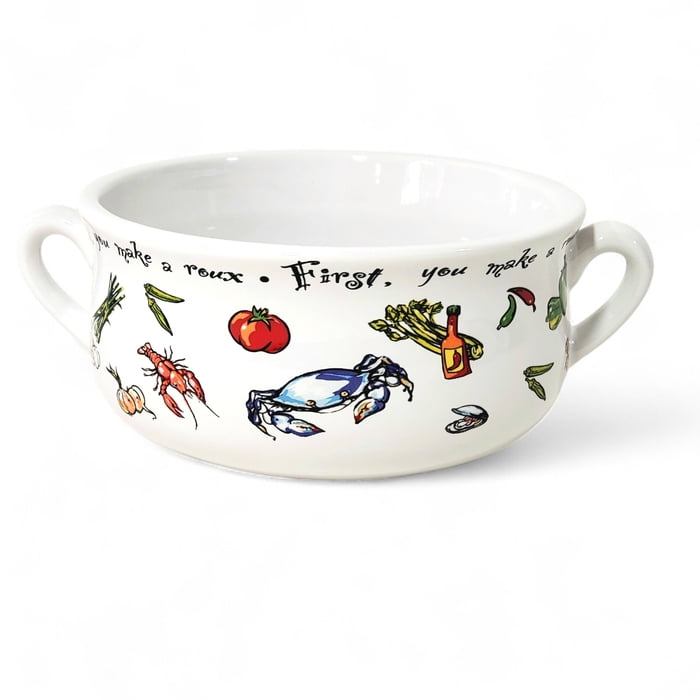 7" X 2.75" X 5.5" Double Handled Gumbo Bowl, First You Make A Roux&nbsp;