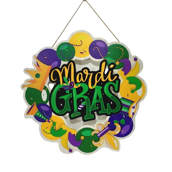 18" Cord Wreath Ornaments Design Plaque Sign