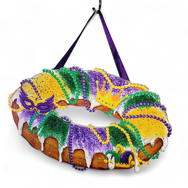 8" x 5.3" MDF King Cake Ornament