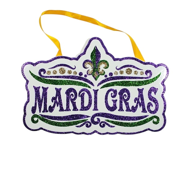 NEW!! 7.5" x 8" Jeweled Mask w Fleur De Lis Magnet