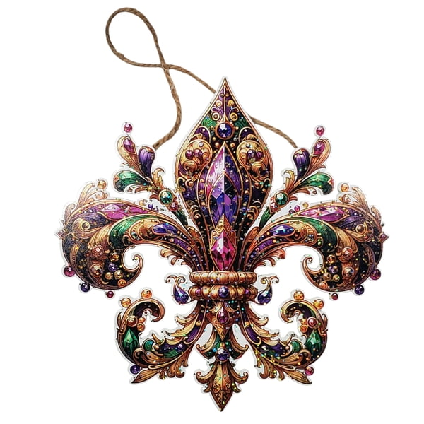 NEW!! 8" x 8" Fancy Fleur de Lis Magnet and Ornament