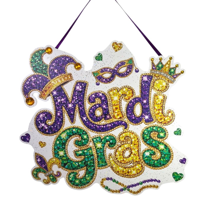 New!! Large Glitter Mardi Gras Door Decor (Fall 2026 shipping)