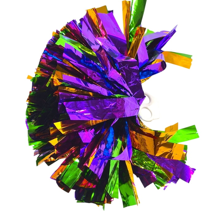 New!! 8" Thick Mardi Gras Tinsel Pom Pom (Fall 2026 shipping)