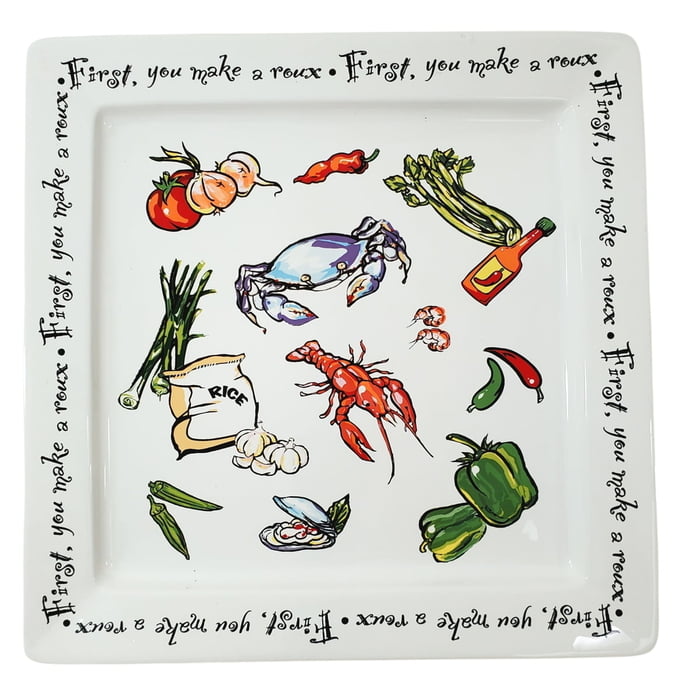 Large Square Platter/First You Make a Roux