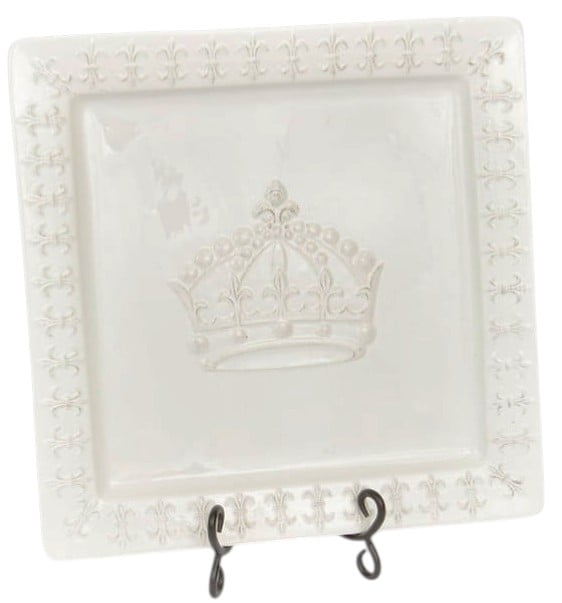 Large Square Platter with Crown