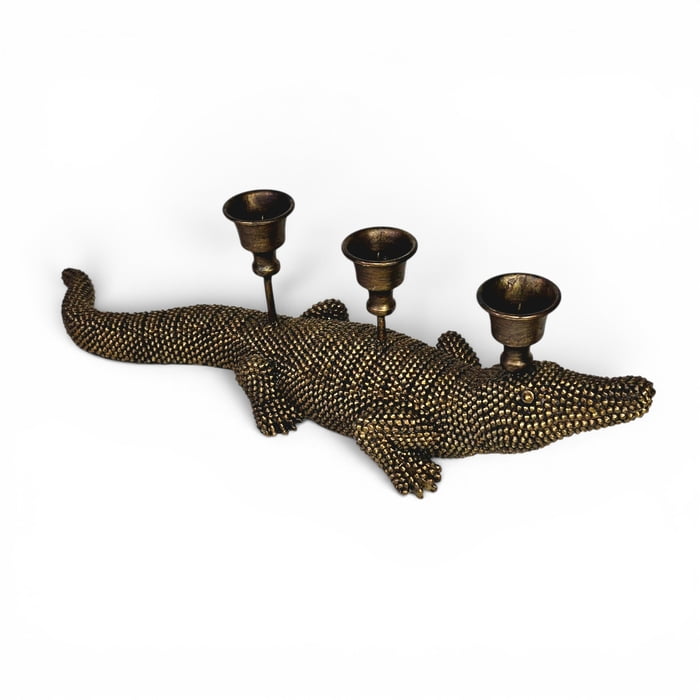 New!! 17" Natural Crocodile Candleholder (Fall 2026 shipping)