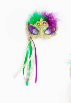 3" Resin Mask Ornament w PGG Ribbon