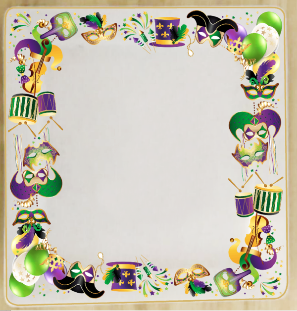 14 x 14 All Things Mardi Gras Platter