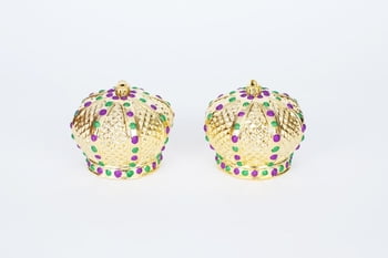 4.5" Bx of 2 Plastic Crown Ornaments