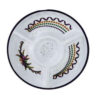 100% Melamine Beads and Feather Design Chip and Dip 13.5"