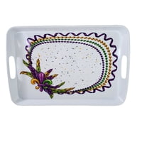 Beads and Feathers Tray 100% Melamine 18"
