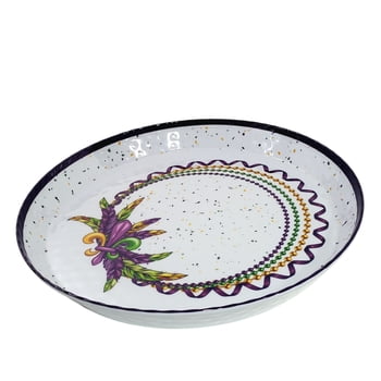 Beads and Feathers Platter 100% Melamine 13.75"