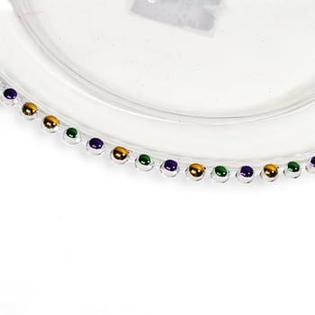 NEW!! 13" Clear Beaded Charger Plate w PGG Beads