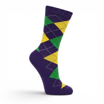 Mardi Gras Argyle Socks Unisex (Fall 2026 shipping)