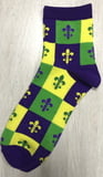 Mardi Gras Block FDL Men's Socks