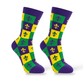 Mardi Gras Block FDL Men's Socks