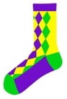 MARDI GRAS SOCK IN DIAMOND PATTERN