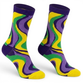 New!! Mardi Gras Swirl Socks