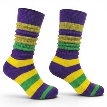 New!! Mardi Gras Stripe SLOUCH Sock
