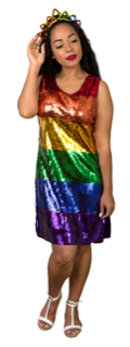 RAINBOW STRIPE DRESS M/L