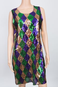 Harlequin Sequin Dress XL