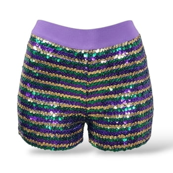 PPG Narrow Stripe Sequin Shorts