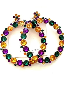 3" Round PGG Stone Earrings