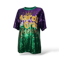 NEW!! Purple Sequin T Shirt Dress w Mask Motif OS