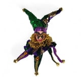 12" Mardi Gras Hanging Jester Head Ornament