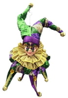 12" Mardi Gras Hanging Jester Head Ornament