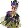 17" Sitting Mardi Gras Jester w Harlequin Fabric