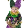 17" Sitting Kid Jester w Harlequin Clothes