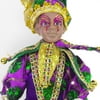 18" Dark Skin Hanging Flexible Jester w Harlequin Fabric (Fall 2026 shipping)