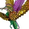 New!! Gold Sequin Headband w Feathers w Sequin Streamer (Fall 2026 shipping)