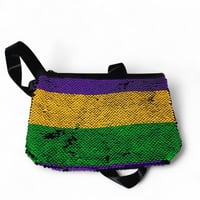 8" x 8" Sequin Fanny Pack with Stripes