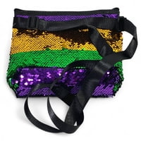 8" x 8" Sequin Fanny Pack with Stripes