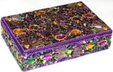 6" x 4" x 1.5" Purple w Gold Leaves Box