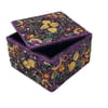 Purple Jeweled Leaves Box, 4"SQ