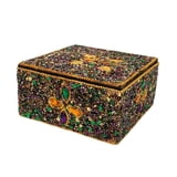 Square Gold Leaves Box 5"